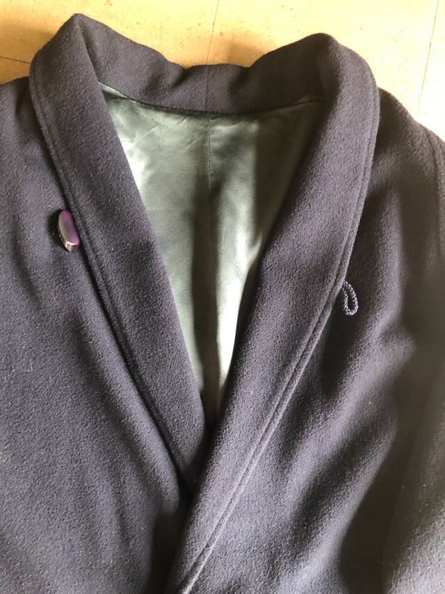 Men's Long Navy Blue Coat Jacket - XL - photo 2