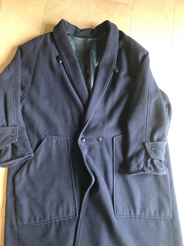 Men's Long Navy Blue Coat Jacket - XL - photo 3