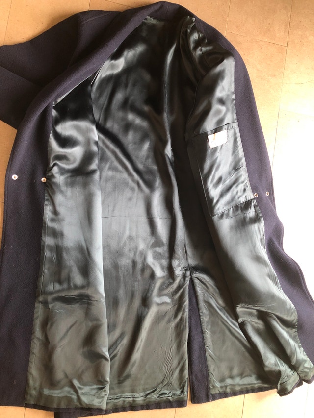 Men's Long Navy Blue Coat Jacket - XL - photo 4