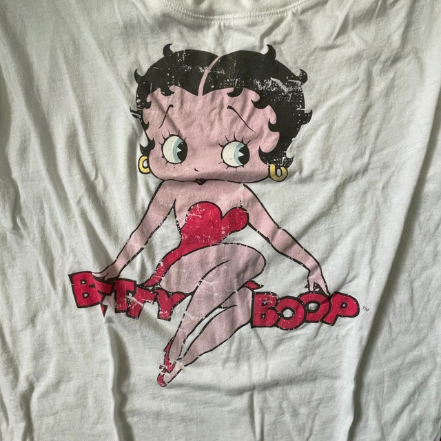 Betty Boop Scoop Neck White Cotton T-Shirt - Size XXL - photo 2