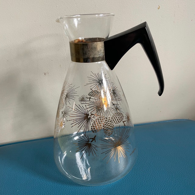 Pyrex Coffee Carafe - Gold Pinecone Motif, 10 Cup - photo 2