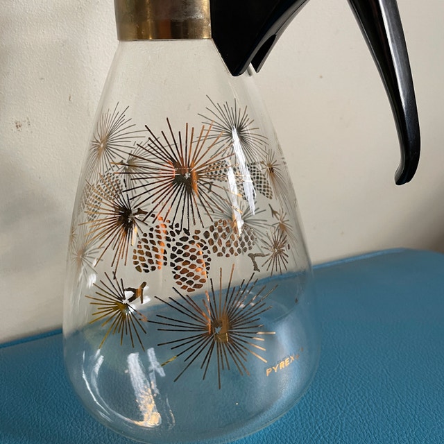 Pyrex Coffee Carafe - Gold Pinecone Motif, 10 Cup - photo 4