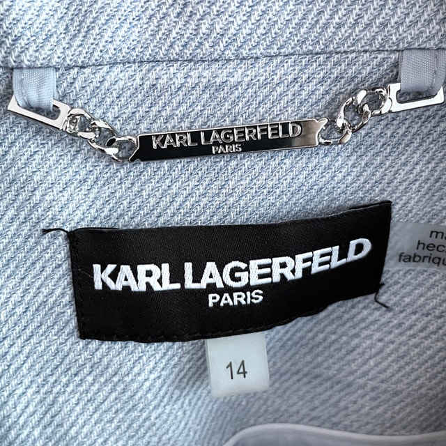 NEW Karl Lagerfeld Paris Short Blazer Jacket - Light Blue - Size - photo 3