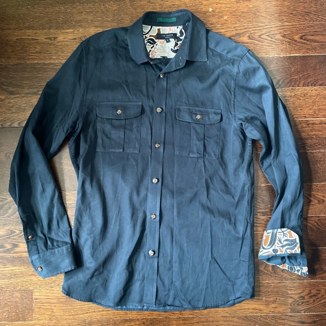 Ted Baker Navy Blue Men's Shirt - Size 3 (US Medium)