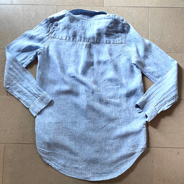 GAP Womans Light Blue Linen Boyfriend Shirt-Extra Small - photo 2