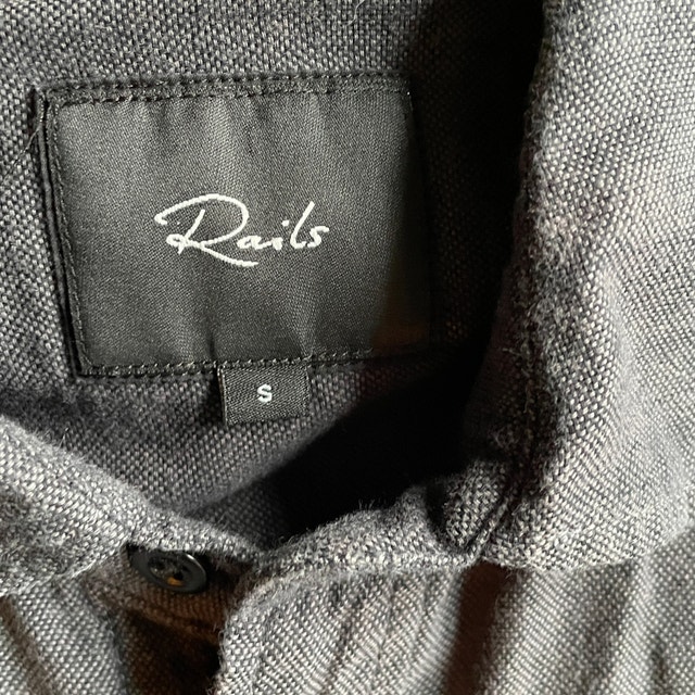 Luxury Rails Men's Wyatt Shirt Black Chambray Cotton Small - photo 3
