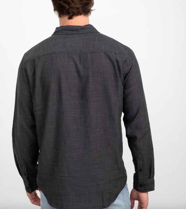 Luxury Rails Men's Wyatt Shirt Black Chambray Cotton Small - photo 4