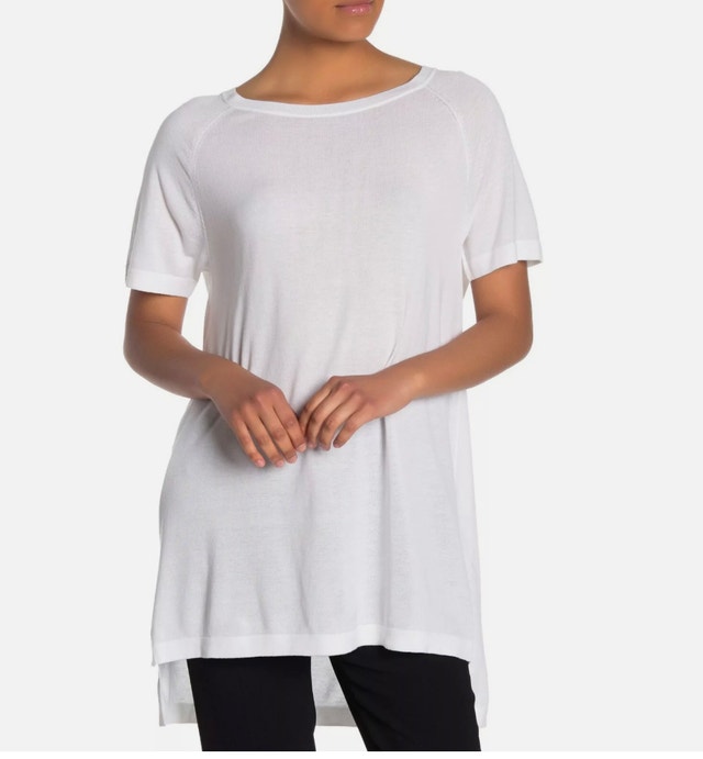 Eileen Fisher Light Blue Knit Tunic Top - Small - photo 2