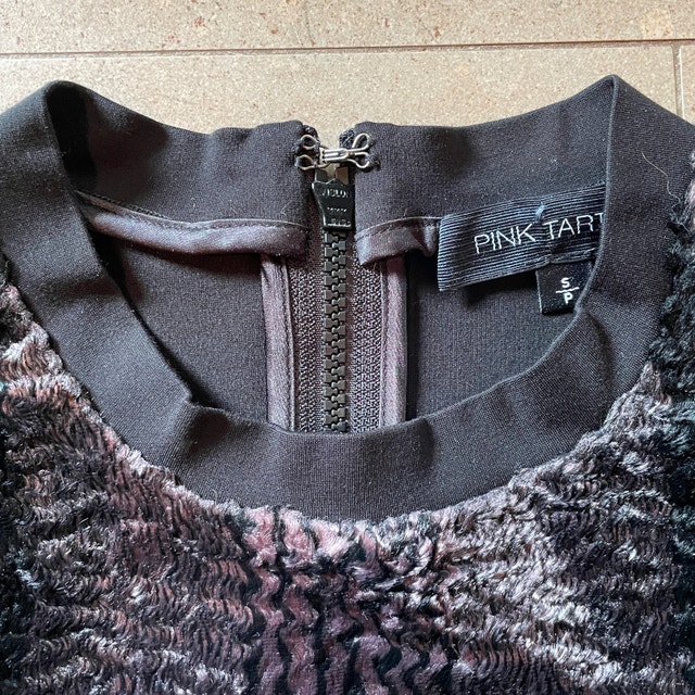 Pink Tartan Short Sleeve Velvet Top - Small - photo 2