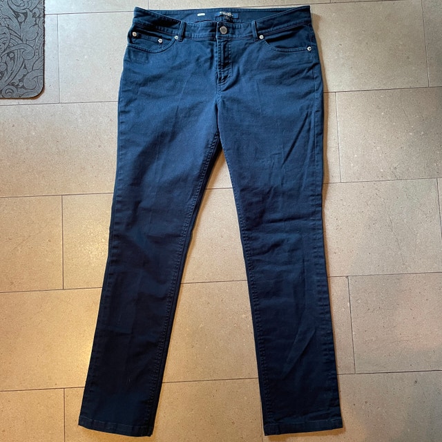 Brooks Brothers Womans Navy Blue Stretch Cotton pants slacks-10