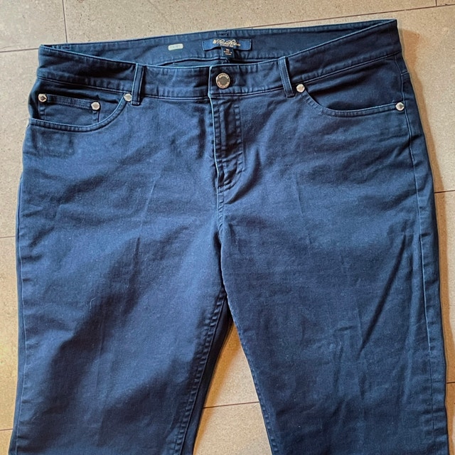 Brooks Brothers Womans Navy Blue Stretch Cotton pants slacks-10 - photo 2