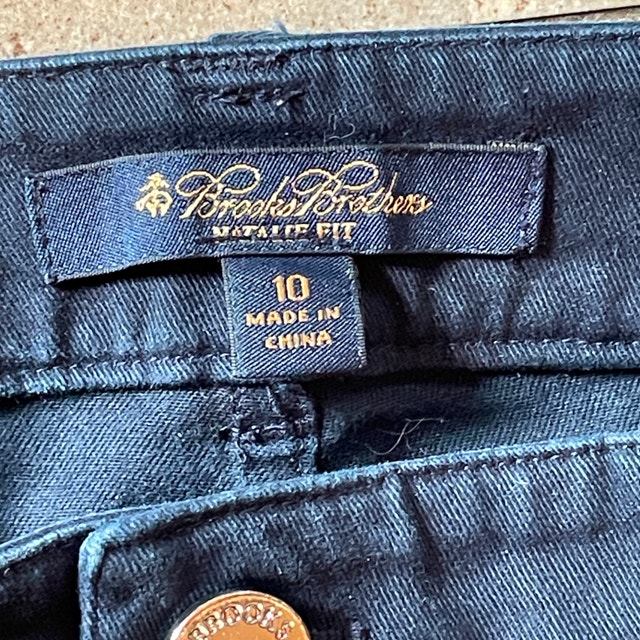 Brooks Brothers Womans Navy Blue Stretch Cotton pants slacks-10 - photo 3