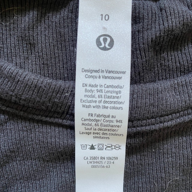 Lululemon Black Long-Sleeve Soft Jersey Crop Top - Size 10 - photo 3