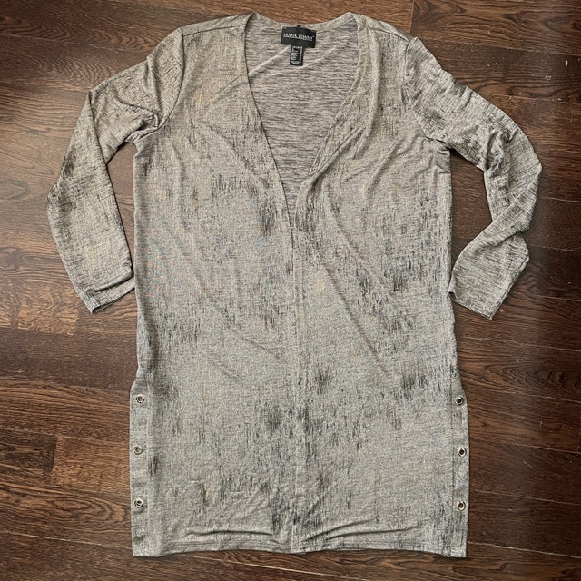 NEW Frank Lyman Taupe Shimmery Gold Cardigan Sweater - Size 10 - photo 2