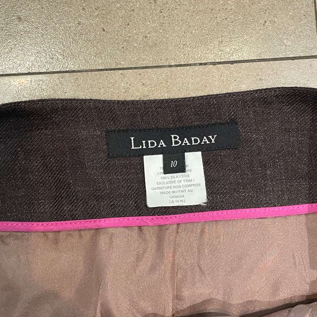 Brown Linen and Silk Lida Baday Skirt - Size 10 - photo 3