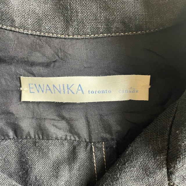 Ewanika Black Linen Stretch Jacket Top - Size Small - photo 3