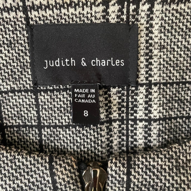 Judith & Charles Tweed Black/White Plaid Blazer/Jacket-Sz.8 - photo 2