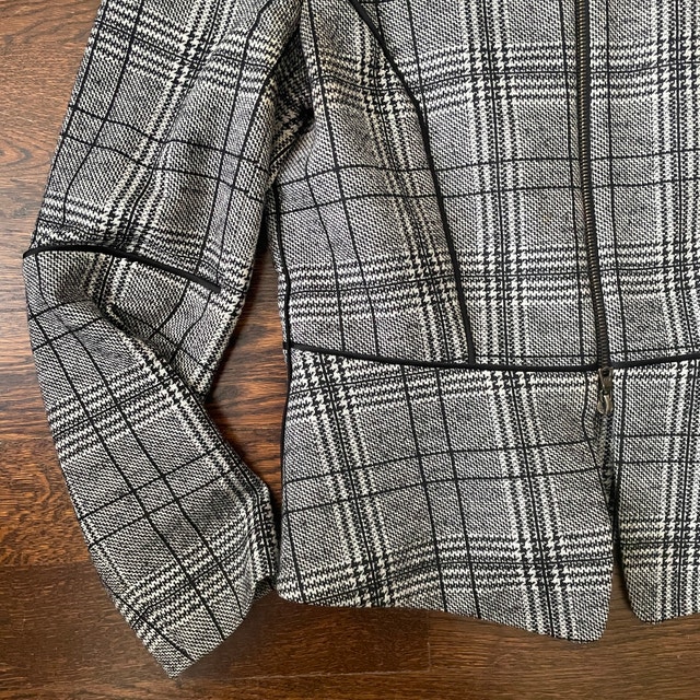 Judith & Charles Tweed Black/White Plaid Blazer/Jacket-Sz.8 - photo 3