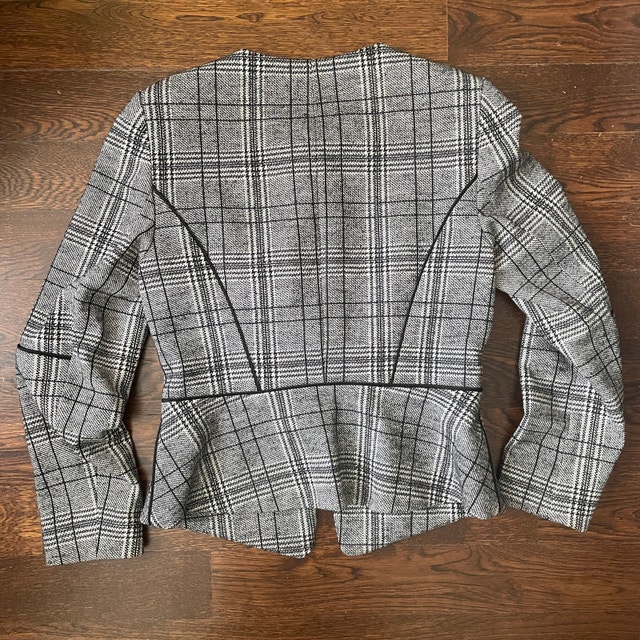 Judith & Charles Tweed Black/White Plaid Blazer/Jacket-Sz.8 - photo 4