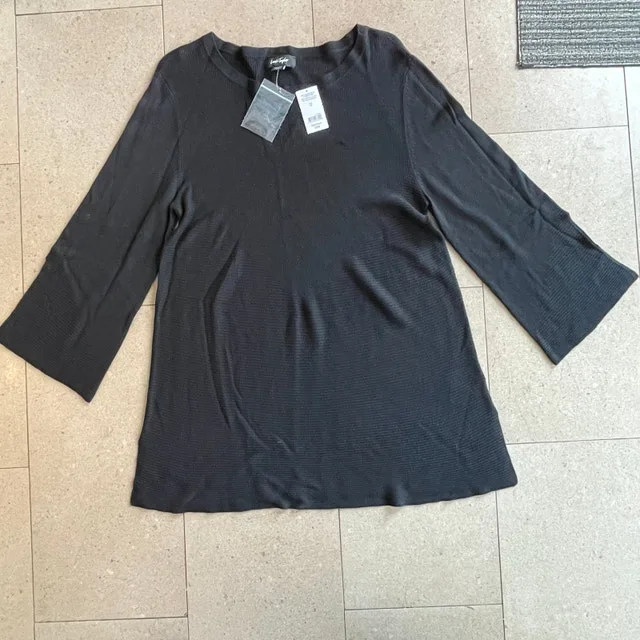 NEW Lord & Tailor Black Knit Sweater Tunic - MED