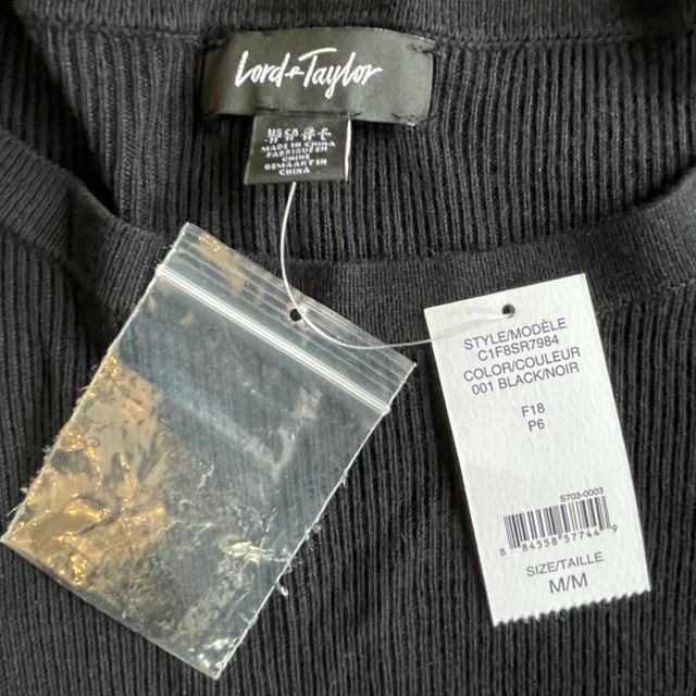 NEW Lord & Tailor Black Knit Sweater Tunic - MED - photo 2
