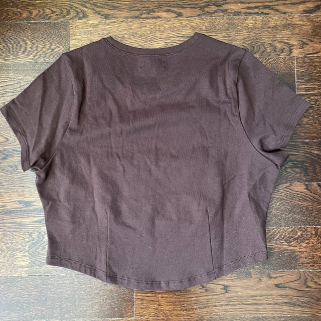 Madewell Brown Cotton Crop T-Shirt - Medium - NEW - photo 3