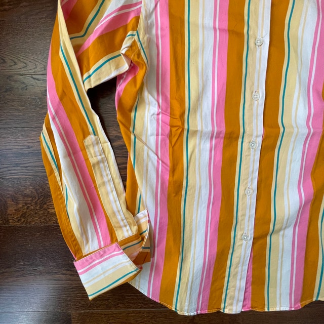 Pink Tartan Women's Striped Shirt/Blouse - Pink/Orange - Sz. 6 - photo 2