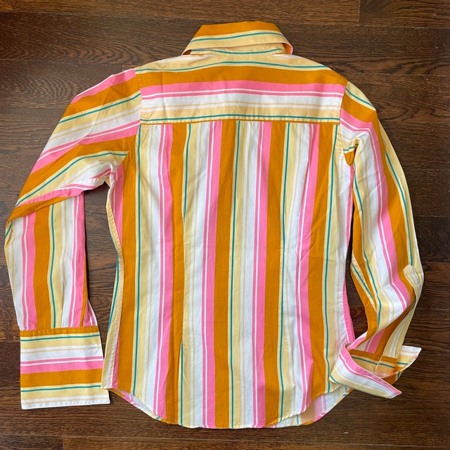 Pink Tartan Women's Striped Shirt/Blouse - Pink/Orange - Sz. 6 - photo 4