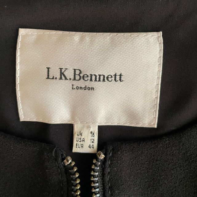 L.K. Bennett London Black Dress - Front Zipper - Size 12 - photo 3
