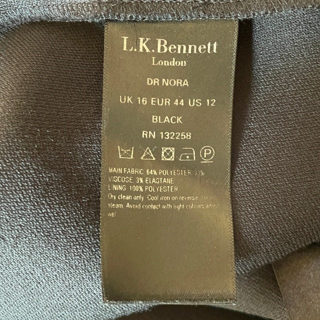 L.K. Bennett London Black Dress - Front Zipper - Size 12 - photo 5