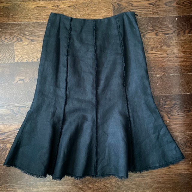 Ross Mayer Black 100% Linen Skirt - Size 4
