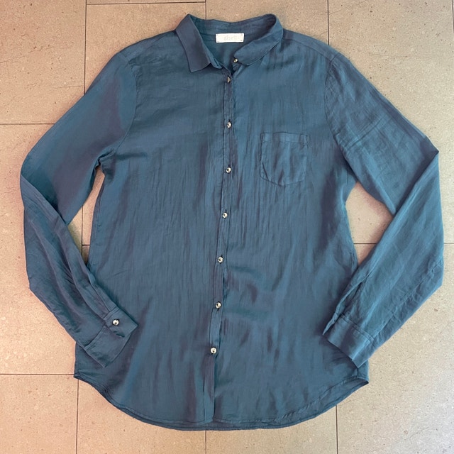 Forte Forte Blue Sheer Cotton/Silk Italian Shirt Blouse - Medium