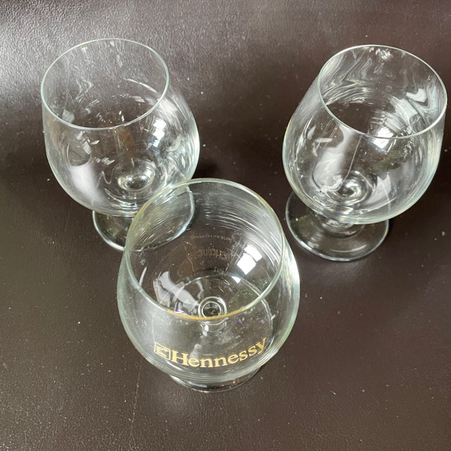 3 Cognac Brandy Snifters - one marked Hennessey - photo 3