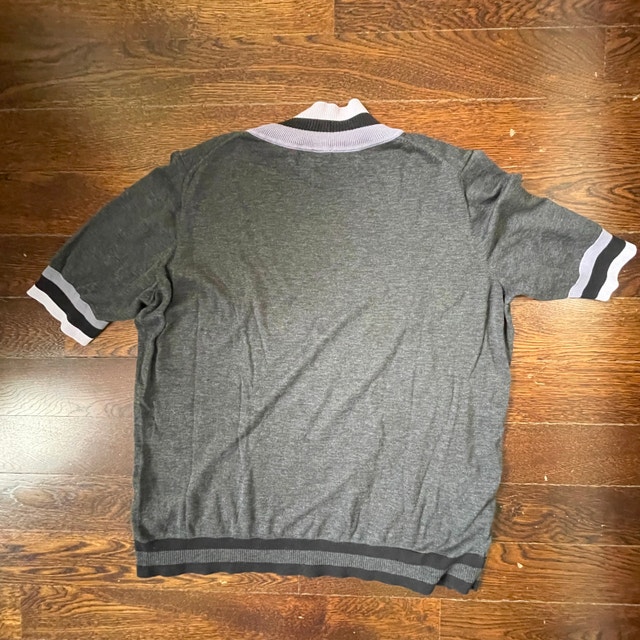 COS Women's Grey Mock Neck Silk Blend Knit Top - Medium - photo 3