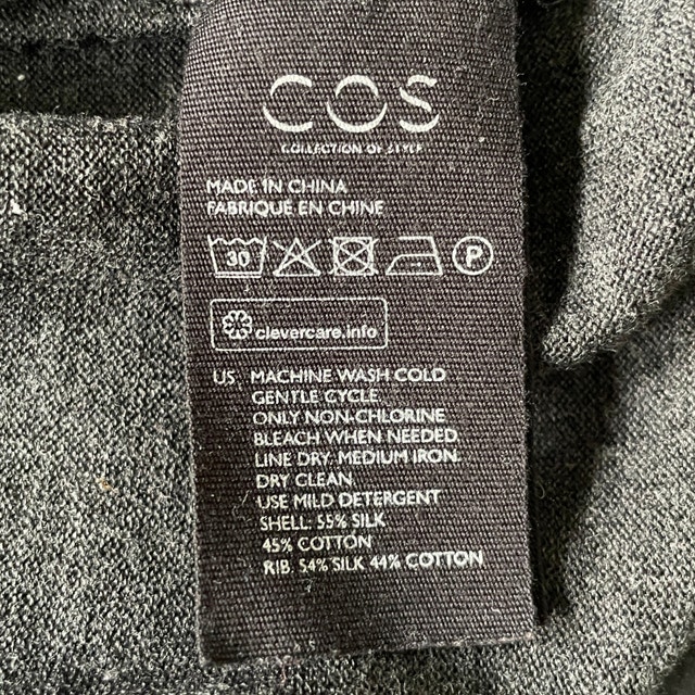 COS Women's Grey Mock Neck Silk Blend Knit Top - Medium - photo 4