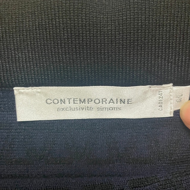 Simons Contemporaine Black/Deep Blue Knit A-Line Skirt - Large - photo 3