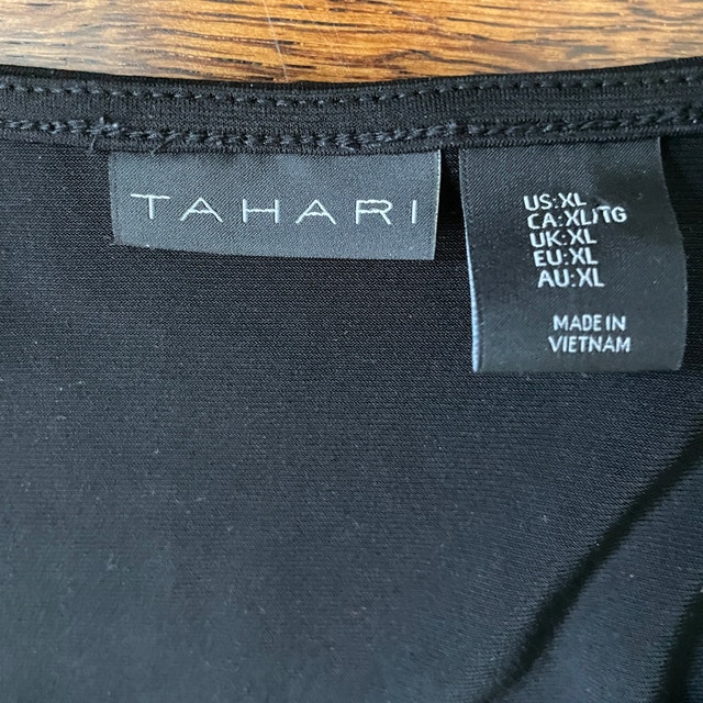 Tahari Black Tank Top with Silver Detail - Size XL - photo 3