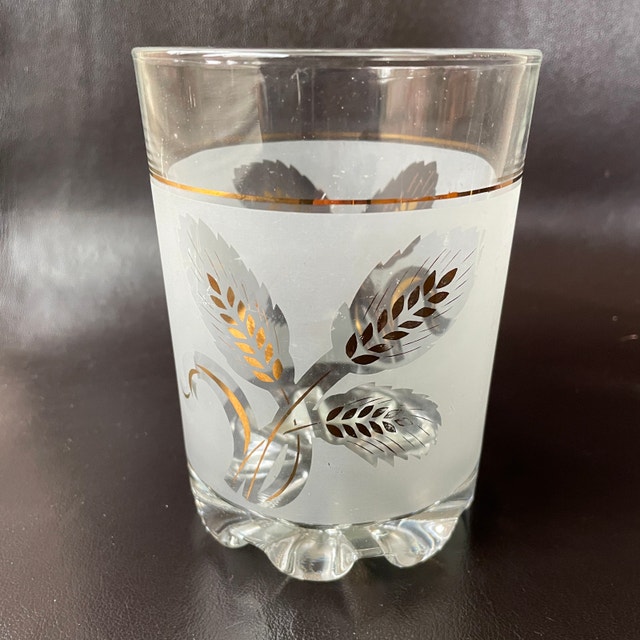 50s MCM Devalbor Italy Frosted Covetro Ice Bucket Wheat Sheaf
