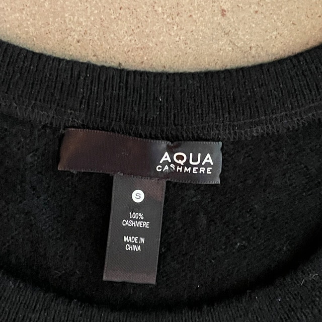 Aqua Cashmere Black Crew Neck Cold Open Shoulder Sweater - Small - photo 2