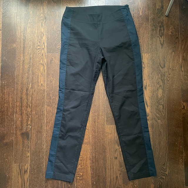 Kit and Ace Woman's Black Pants with Thick Blue Side Stripe-Sz.6 - photo 2