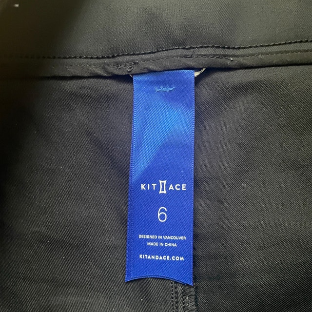 Kit and Ace Woman's Black Pants with Thick Blue Side Stripe-Sz.6 - photo 4