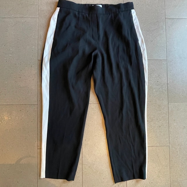 Aritzia Babaton Dexter Pant Black White Stripe Size 12