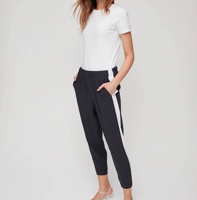 Aritzia Babaton Dexter Pant Black White Stripe Size 12 - photo 2