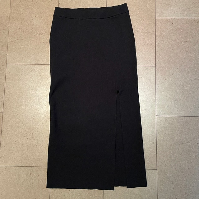 Sanctuary Black Knit Maxi Skirt w/ High Slit - Medium