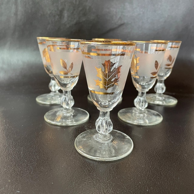 6 Vintage Hollywood Regency Libbey Glasses 22k - photo 2