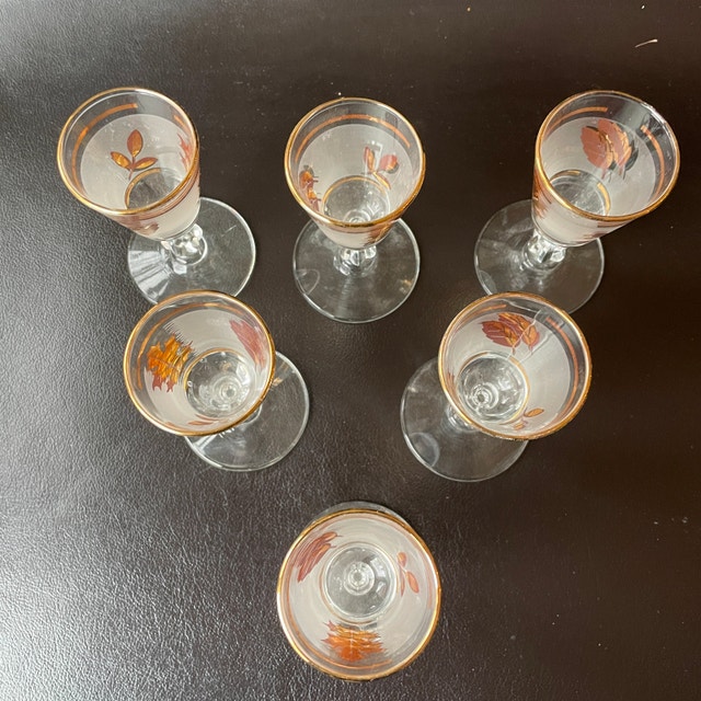 6 Vintage Hollywood Regency Libbey Glasses 22k - photo 3