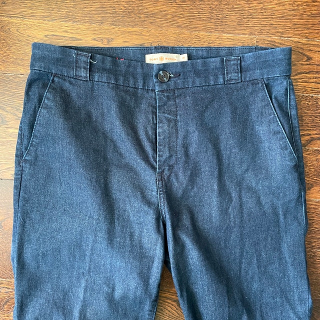 Tory Burch Dark Denim Etta Cuffed Jeans - Size 28 - photo 3