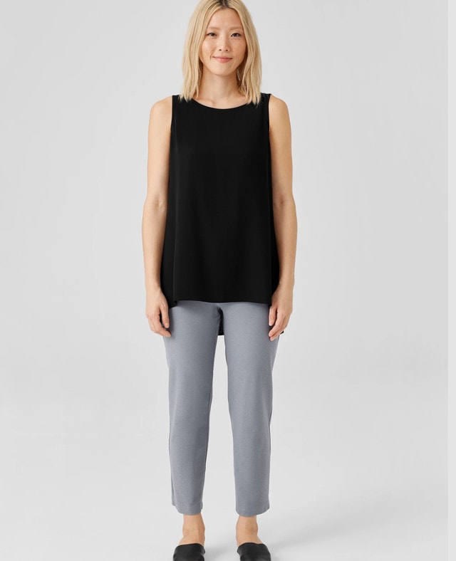 Eileen Fisher Gray Stretch Crepe Pants - Medium