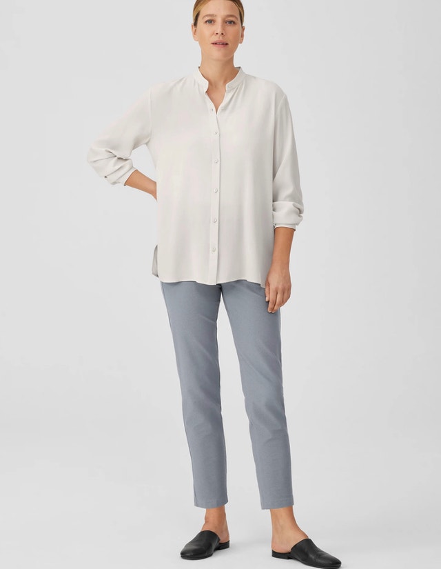 Eileen Fisher Gray Stretch Crepe Pants - Medium - photo 4