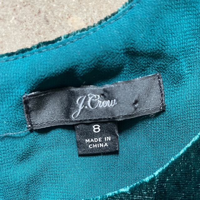 J.Crew Emerald Green Velvet Keyhole Back Tank Top - Sz. 8 - photo 3